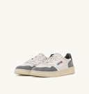 BASKET MEDALIST LOW EN CUIR ET EN DAIM BLANC, GRIS ET NOIR