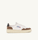 BASKET MEDALIST LOW EN CUIR ET EN DAIM BLANC, CIGAR ET NOIR