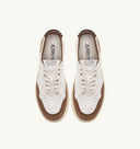 BASKET MEDALIST LOW EN CUIR ET EN DAIM BLANC, CIGAR ET NOIR