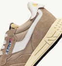 BASKET REELWIND LOW EN NYLON ET CUIR CRAQUELE PEPPER ET BLANC
