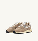 BASKET AUTRY REELWIND LOW EN NYLON ET CUIR CRAQUELE PEPPER ET BLANC