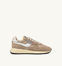 BASKET REELWIND LOW EN NYLON ET CUIR CRAQUELE PEPPER ET BLANC
