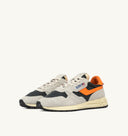 BASKET REELWIND LOW EN DAIM ET NYLON BLANC ET ORANGE