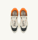 BASKET REELWIND LOW EN DAIM ET NYLON BLANC ET ORANGE