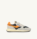 BASKET REELWIND LOW EN DAIM ET NYLON BLANC ET ORANGE