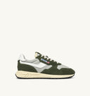 BASKET REELWIND LOW EN DAIM ET NYLON VERT ET BLANC