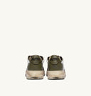 BASKET MEDALIST LOW SUPER VINTAGE EN CUIR BLANC MILITARY ET MARRON
