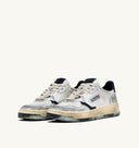 BASKET AUTRY MEDALIST LOW VINTAGE CUIR BLANC, SPACE ET ARGENT