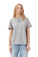 T-shirt Grey Relaxed O-neck Ganni