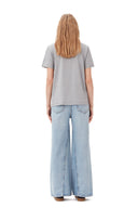 T-shirt Grey Relaxed O-neck Ganni