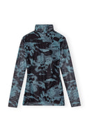 Coll roulé Blue Printed Mesh Long Sleeve Ganni