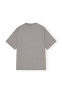 T-shirt Grey Heavy Cotton Drop Shoulder Fringe Ganni