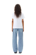 T-shirt White Basic Jersey Cat Relaxed Ganni