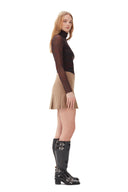 Col roulé Printed Mesh Long Sleeve Ganni