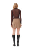 Col roulé Printed Mesh Long Sleeve Ganni