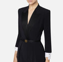 Elisabetta Franchi Jumpsuit in stretch crêpe fabric with satin lapels