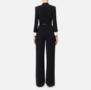 Elisabetta Franchi Jumpsuit in stretch crêpe fabric with satin lapels