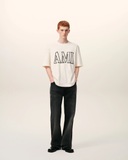 T-shirt AMI Paris print écru