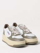 BASKET MEDALIST PLATFORM EN CUIR BLANC ET MILITARY
