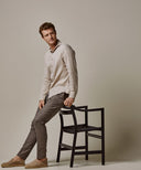 Beige garment washed linen shirt Profuomo