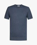 Blue cotton-linen crewneck Profuomo