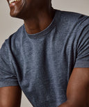 Blue cotton-linen crewneck Profuomo