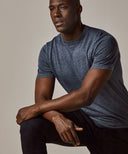 Blue cotton-linen crewneck Profuomo