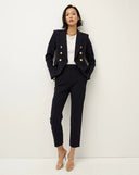 RENZO PANT veronica beard navy boutons or