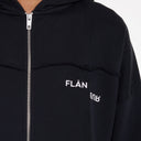 Sweat à capuche zippé coupé et cousu noir