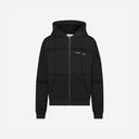 Sweat à capuche zippé coupé et cousu noir