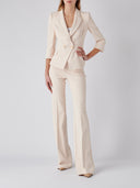 Pantalon palazzo en crêpe stretch avec rabats elisabetta franchi