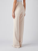 Pantalon palazzo en crêpe stretch avec rabats elisabetta franchi