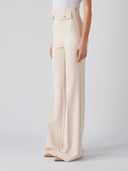 Pantalon palazzo en crêpe stretch avec rabats elisabetta franchi