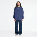 Embossed Sweater Deep Blue flâneur