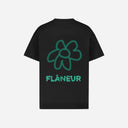 T-shirt à motif de fleurs noir