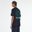 T-shirt à motif de fleurs noir