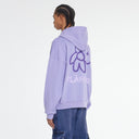 Sweat à capuche zippé à motif de fleurs violettes