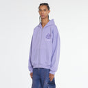 Sweat à capuche zippé à motif de fleurs violettes