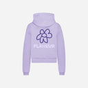 Sweat à capuche zippé à motif de fleurs violettes