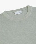 Green cotton-linen crewneck Profuomo