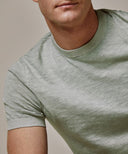 Green cotton-linen crewneck Profuomo