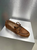 boat loafer leather brown