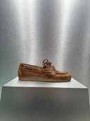 boat loafer leather brown