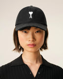 Black Cotton Ami De Coeur Felt Patch Cap