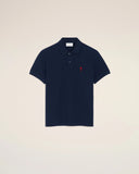 Blue Cotton Red Ami De Coeur Polo Shirt