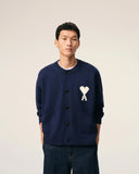 Blue Wool Crewneck Ami De Coeur Cardigan