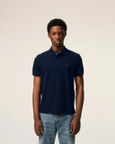 Blue Cotton Red Ami De Coeur Polo Shirt