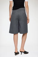 Short en laine mélangée grise Ganni