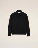 Black Wool Shirt Collar Ami De Coeur Cardigan