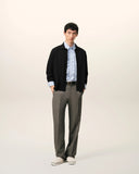 Black Wool Shirt Collar Ami De Coeur Cardigan